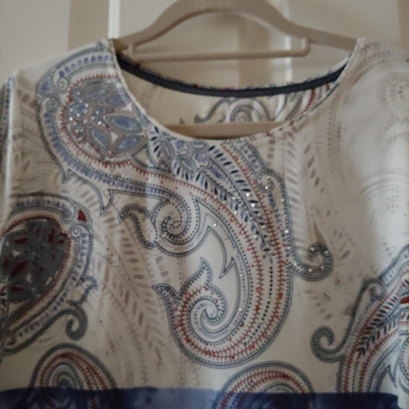 Small Allison Daley Petite S Paisley blouse sparkles NWT - Picture 3 of 6